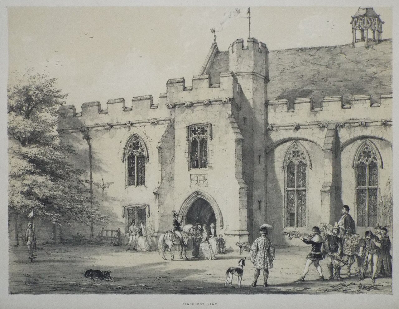 Lithograph - Penshurst, Kent - Nash